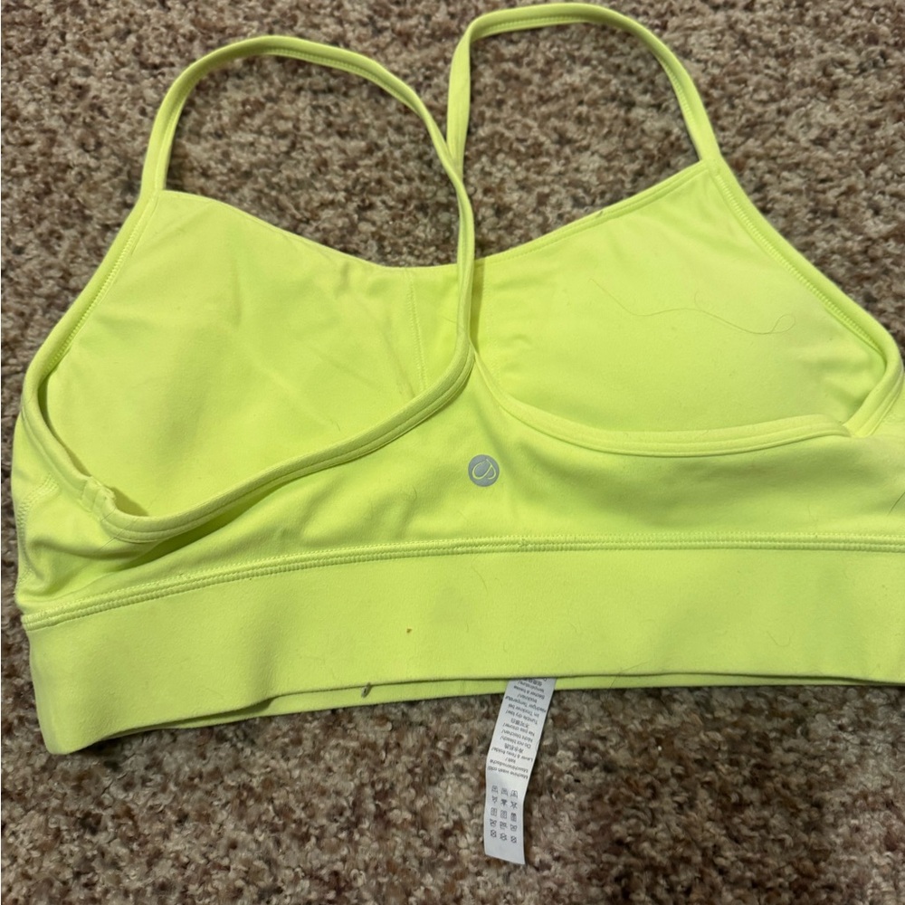 CRZ YOGA Neon Yellow Thin-Strap Sports Bra